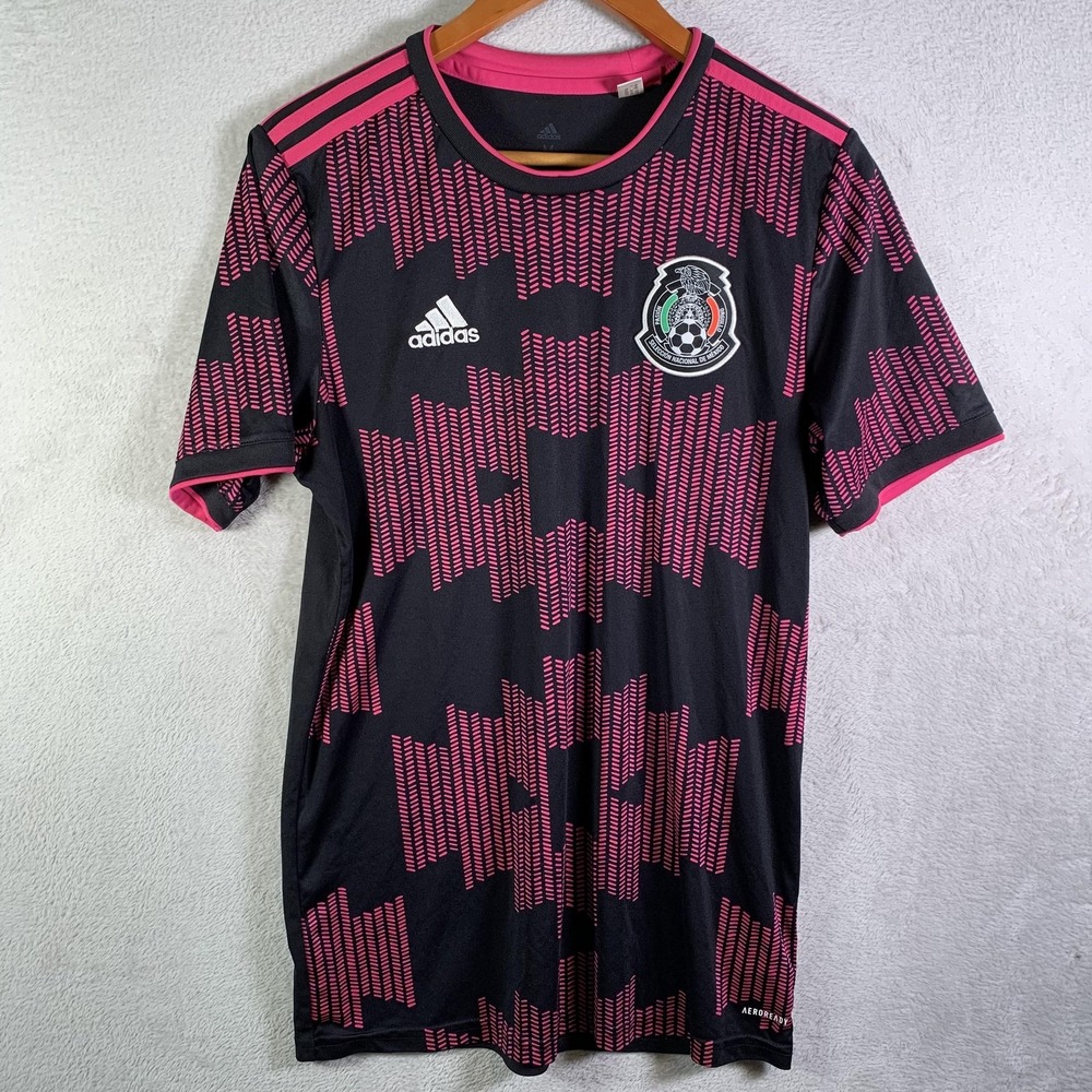 Mexico National Team Jersey Shirt Mens Medium Black Soccer Adidas AEROREADY